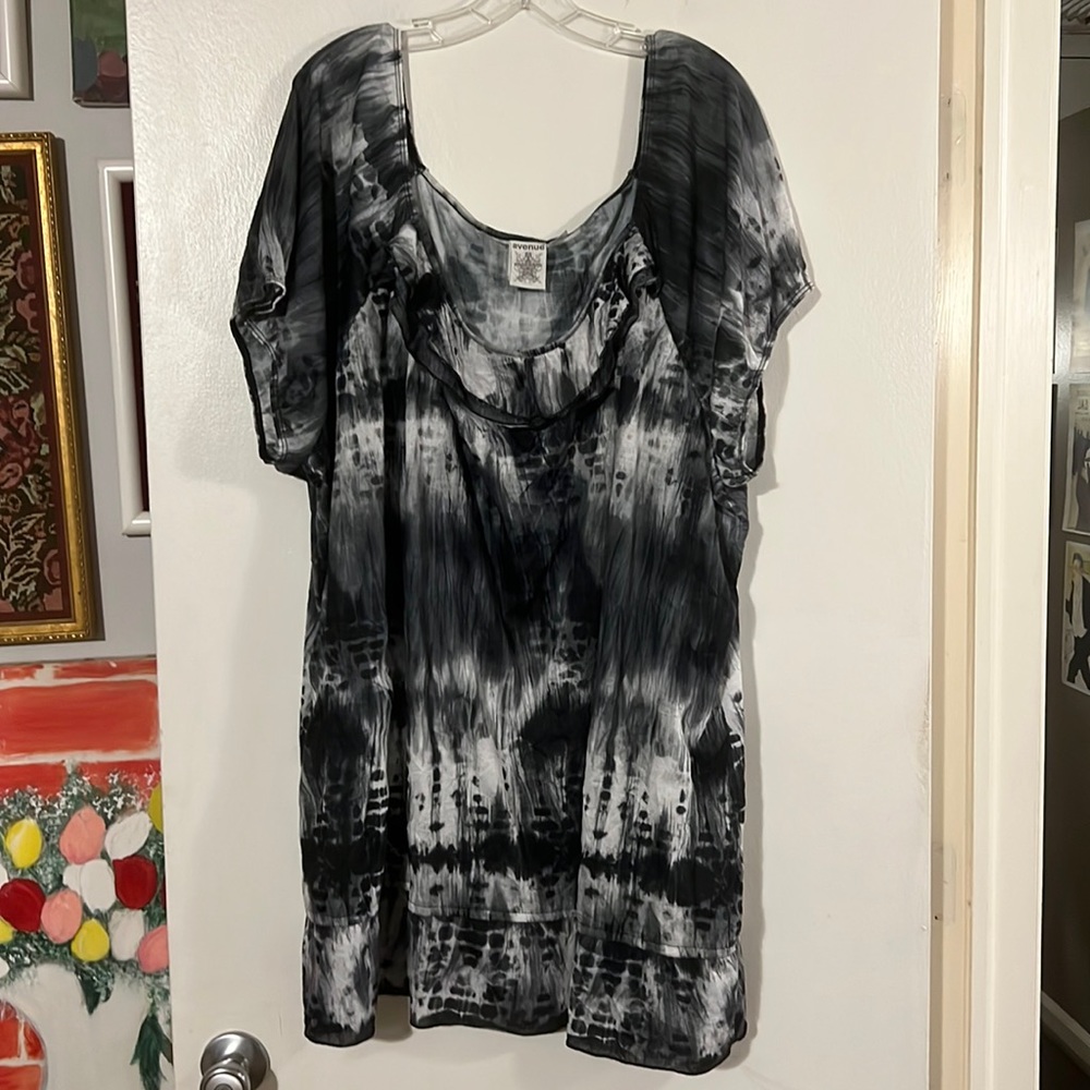 Avenue Gauzy Cap Sleeve Summer Shirt sz 30/32